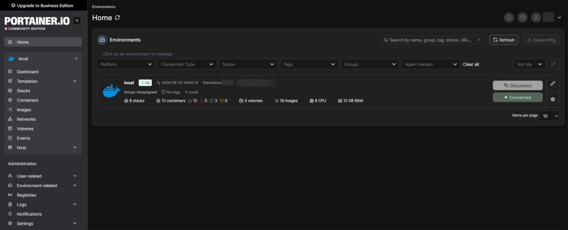 Portainer Dashboard